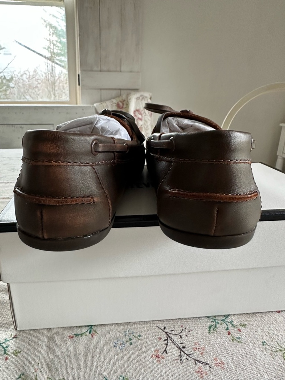 Steve Madden Women’s Dark Brown Leather Boat Loafers - Picture 4 of 8